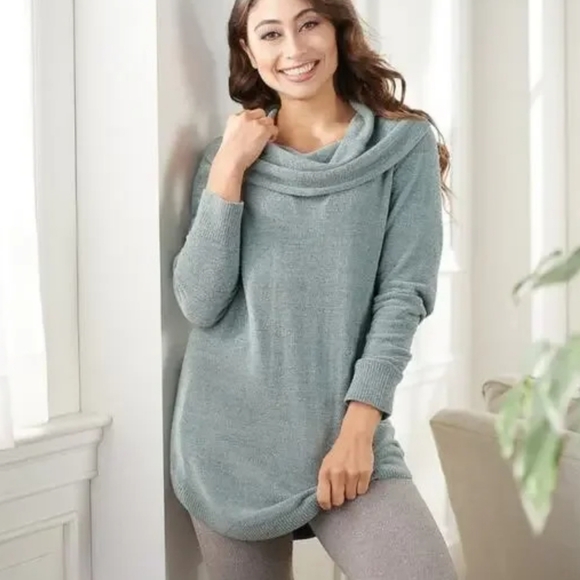 Barefoot Dreams, New, Jade Green Cozychic Lite Coastal Cowl...